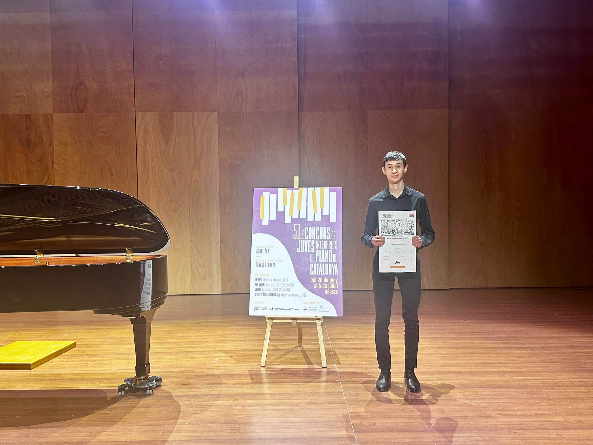 Premi de piano per a Liam Caula